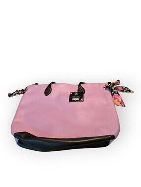 Simply Spring Women’s Violet Tote Bag with Floral Scarf Accent NWT